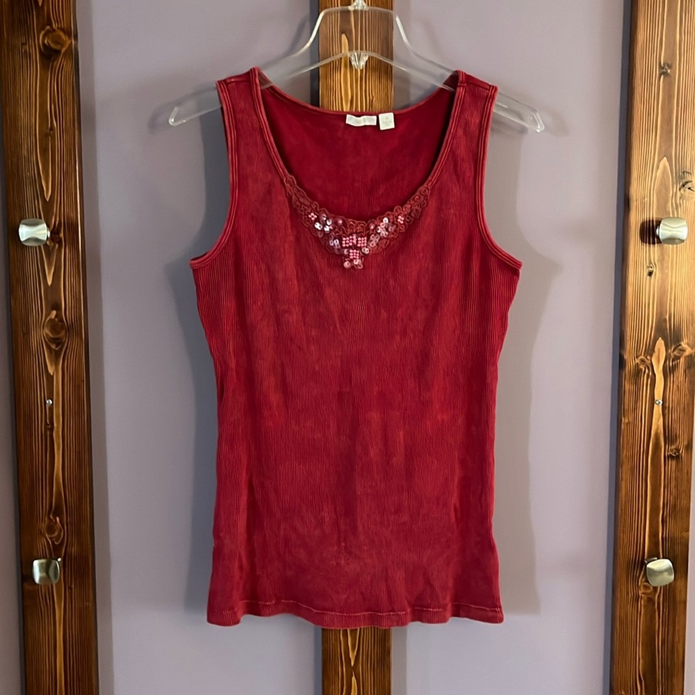 Apt. 9 beaded tank top 100% cotton